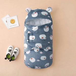 Bluish Gray Sheep Pattern Winter Fleece Swaddle 1 - Minitaq baby kids clothes dress
