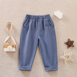 Blue Kids Casual Elastic Pant 1 - Minitaq baby kids clothes dress