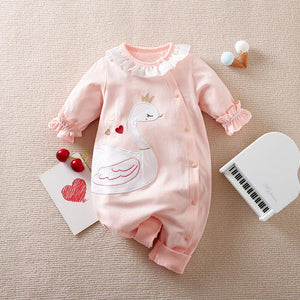 Cute Swan Pink Baby Girl Romper 1 - Minitaq baby kids clothes dress