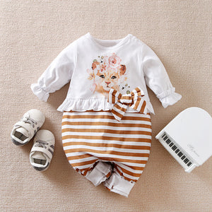 Cute Lioness Baby Girl Romper 1 - Minitaq baby kids clothes dress