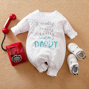 Love Dad Full Sleeve Baby Romper 1 - Minitaq baby kids clothes dress