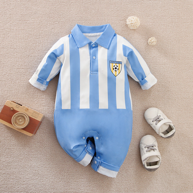 Blue Football Sports Style Baby Romper 1 - Minitaq baby kids clothes dress