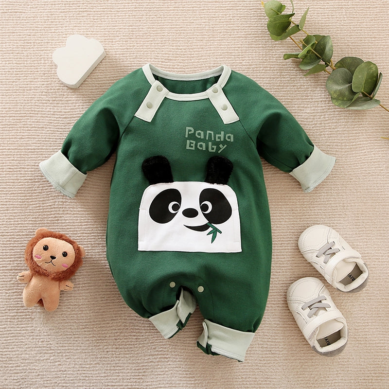 Baby Panda Green Baby Romper Minitaq Baby Kids - Main Image
