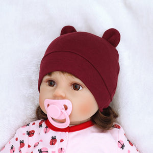 Maroon Cotton Baby Cap 1 - Minitaq baby kids clothes dress