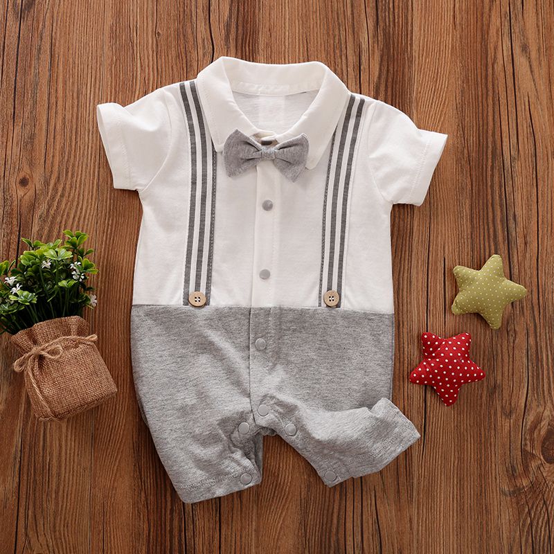 Bow Tie Modern Baby Boy Dress Clothes Modern Formal Style Grey