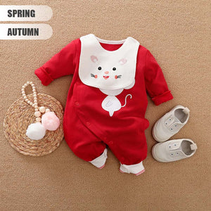 Cartoon In A Red Dress Baby Romper 2 - Minitaq baby kids clothes dress
