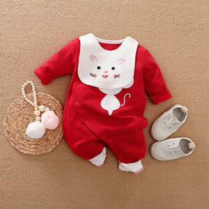 Cartoon In A Red Dress Baby Romper 1 - Minitaq baby kids clothes dress