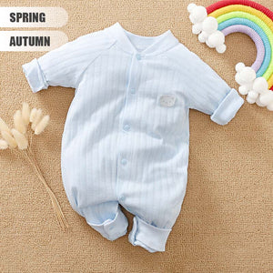 Soft Blue Cotton Baby Romper Clothing 2 - Minitaq baby kids clothes dress