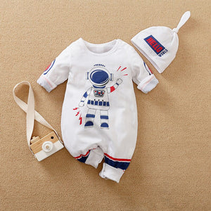 Space Robot Casual Baby Romper With Cap 1 - Minitaq baby kids clothes dress