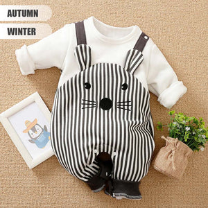Modern Stylish White And Black Winter Fleece Romper 2 - Minitaq baby kids clothes dress