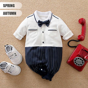 Smart Line Baby Romper With Bow Tie 2 - Minitaq baby kids clothes dress
