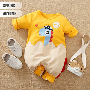 Dino Hatch Yellow Style Romper 2 - Minitaq baby kids clothes dress