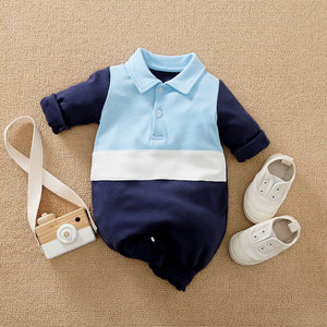Blue Shades Polo Style Baby Romper 1 - Minitaq baby kids clothes dress