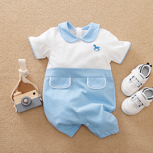 Sweet White N Blue Baby Romper 1 - Minitaq baby kids clothes dress