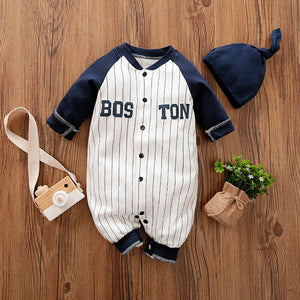 Sports Style Boston Romper With Cap 1 - Minitaq baby kids clothes dress