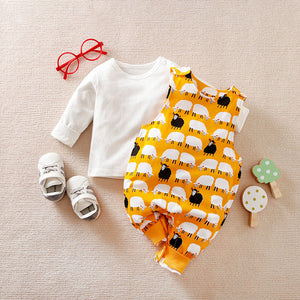 Modern Sheep Cartoon Baby Romper 1 - Minitaq baby kids clothes dress