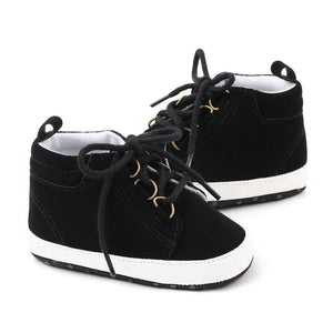 Black Casual Lace-Up Stylish Baby Shoes 1 - Minitaq baby kids clothes dress