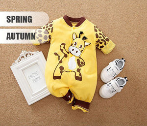 Happy Giraffe Full Sleeve Baby Romper 2 - Minitaq baby kids clothes dress