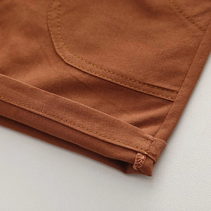 Stylish Blue Strap Shirt N Rust Pocket Shorts - Minitaq baby kids clothes dress