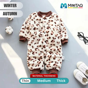 Elegant Brown Patterned Baby Romper 1 - Minitaq baby kids clothes dress