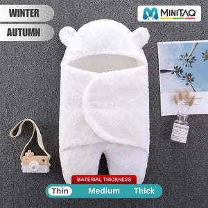 White Color Thick Winter Baby Swaddle 84 - Minitaq baby kids clothes dress