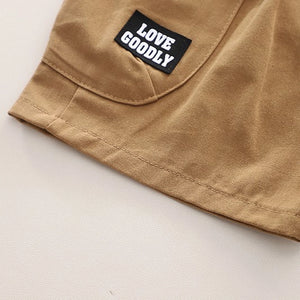 Brown Shorts N Striped Shirt 2pcs Set - Minitaq baby kids clothes dress