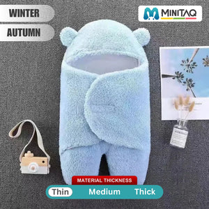 Blue Color Thick Winter Baby Swaddle 1 - Minitaq baby kids clothes dress