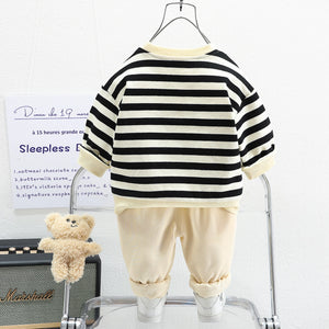 Black Lines Sweatshirt With Trousers For Kids 15 - Minitaq baby kids clothes dress