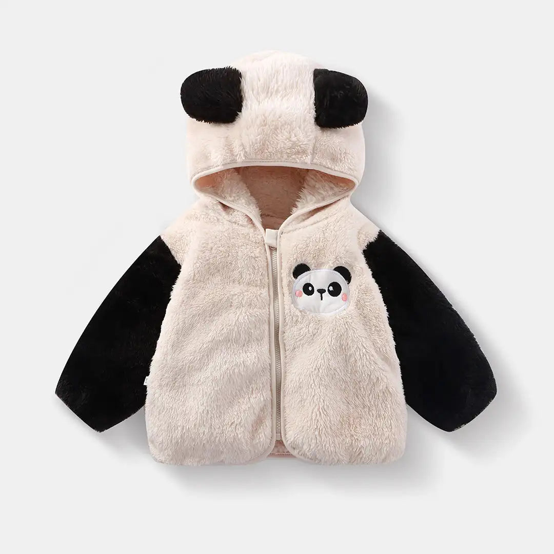 Cozy Fluffy Zip Up Panda Stylish Hoodie Jacket - Minitaq baby kids clothes dress