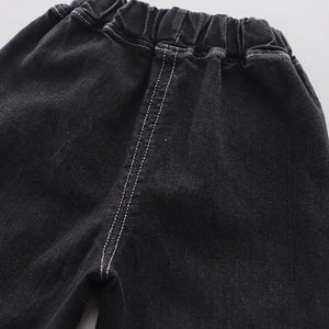 Warm Comfy White Hooded Zipper Jacket With Black Denim Set - Minitaq baby kids clothes dress