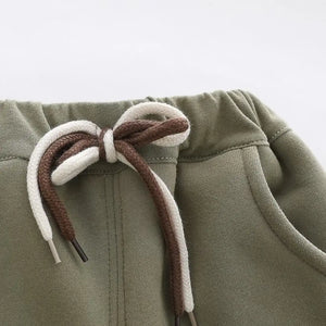 Brown Panda Hooded Jacket N Khaki Drawstring Pants - Minitaq baby kids clothes dress