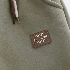 Brown Panda Hooded Jacket N Khaki Drawstring Pants - Minitaq baby kids clothes dress