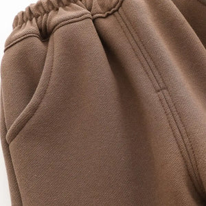 Cream Hooded Jacket with Rabbit Patch N Brown Ruffle Pants Set - Minitaq baby kids clothes dress