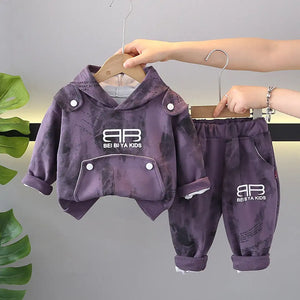 Rugged Fashion Dark Indigo 2pc Terry Hoodie Set - Minitaq baby kids clothes dress