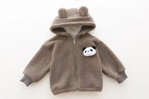 Brown Panda Hooded Jacket N Khaki Drawstring Pants - Minitaq baby kids clothes dress