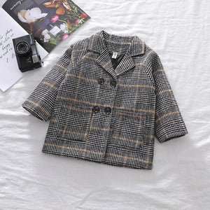 Classic Plaid Wool Blend Jacket Coat - Minitaq baby kids clothes dress