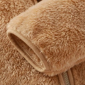 Cozy Fluffy Zip Up Brown Bear Hoodie Jacket - Minitaq baby kids clothes dress