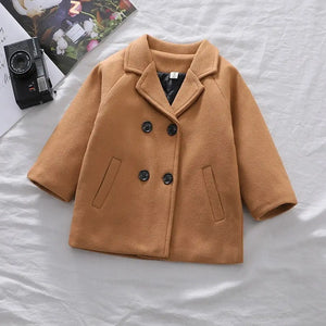 Stylish Wool Blend Camel Color Trench Coat - Minitaq baby kids clothes dress