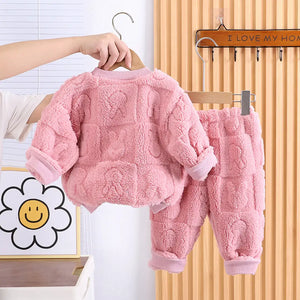 Fuzzy Fluffy Bunny Pink 2pc Winter Sweater Set - Minitaq baby kids clothes dress