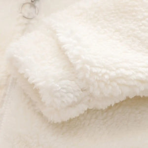 Warm Comfy White Hooded Zipper Jacket With Black Denim Set - Minitaq baby kids clothes dress