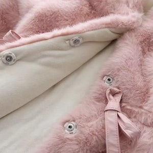 Modern Faux Fur Pink Hooded Coat - Minitaq baby kids clothes dress