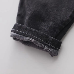 Warm Comfy White Hooded Zipper Jacket With Black Denim Set - Minitaq baby kids clothes dress