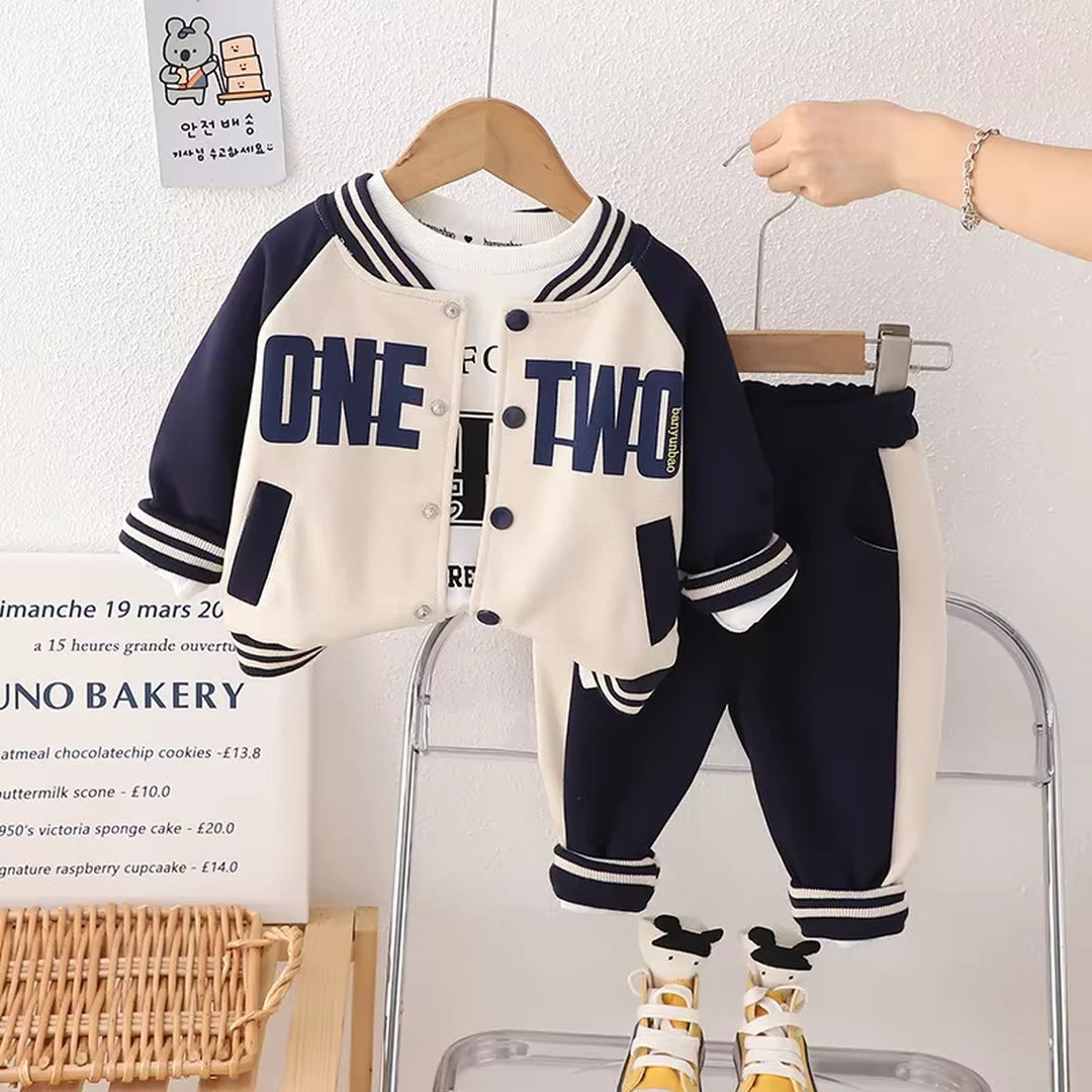 One Two Design Blue and Beige Color Shirt with Pants - Minitaq baby kids clothes dress