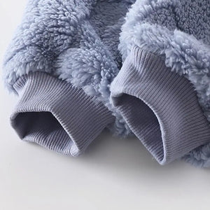 Fuzzy Fluffy Teddy Blue 2pc Winter Sweater Set - Minitaq baby kids clothes dress