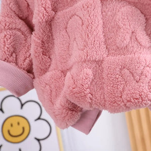 Fuzzy Fluffy Bunny Pink 2pc Winter Sweater Set - Minitaq baby kids clothes dress
