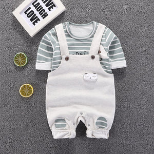 Cute Light Green Full Sleeve Shirt With Dungaree - Minitaq baby kids clothes dress