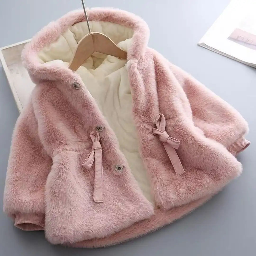 Modern Faux Fur Pink Hooded Coat - Minitaq baby kids clothes dress
