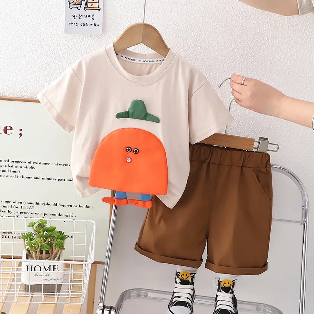 Cartoon Summer Cotton T-Shirt With Shorts For Kids 1 - Minitaq baby kids clothes dress