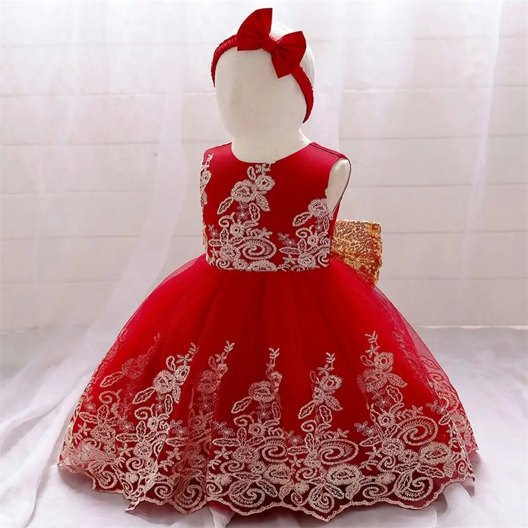 Arabian Red Dress Sleeveless Frock For Kids 1 - Minitaq baby kids clothes dress