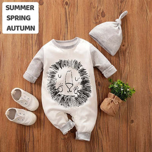 The Animal Lion Soft White Romper with Hat 2 - Minitaq baby kids clothes dress